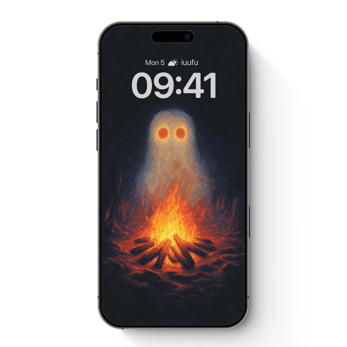 Ghostly Campfire Glow: A Surreal Night Vision