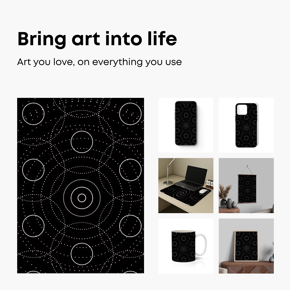 Ethereal Dotted Circles: A Dance of Light and Shadow - Image 2