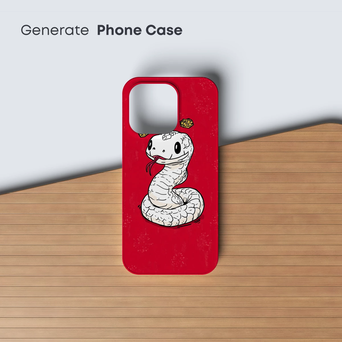 Charming Serpent with Golden Scales: Whimsical Cartoon Art - Image 3