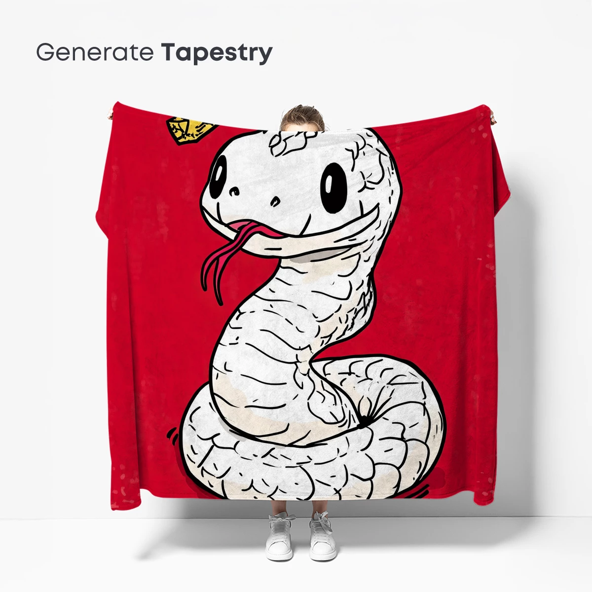 Charming Serpent with Golden Scales: Whimsical Cartoon Art - Image 5