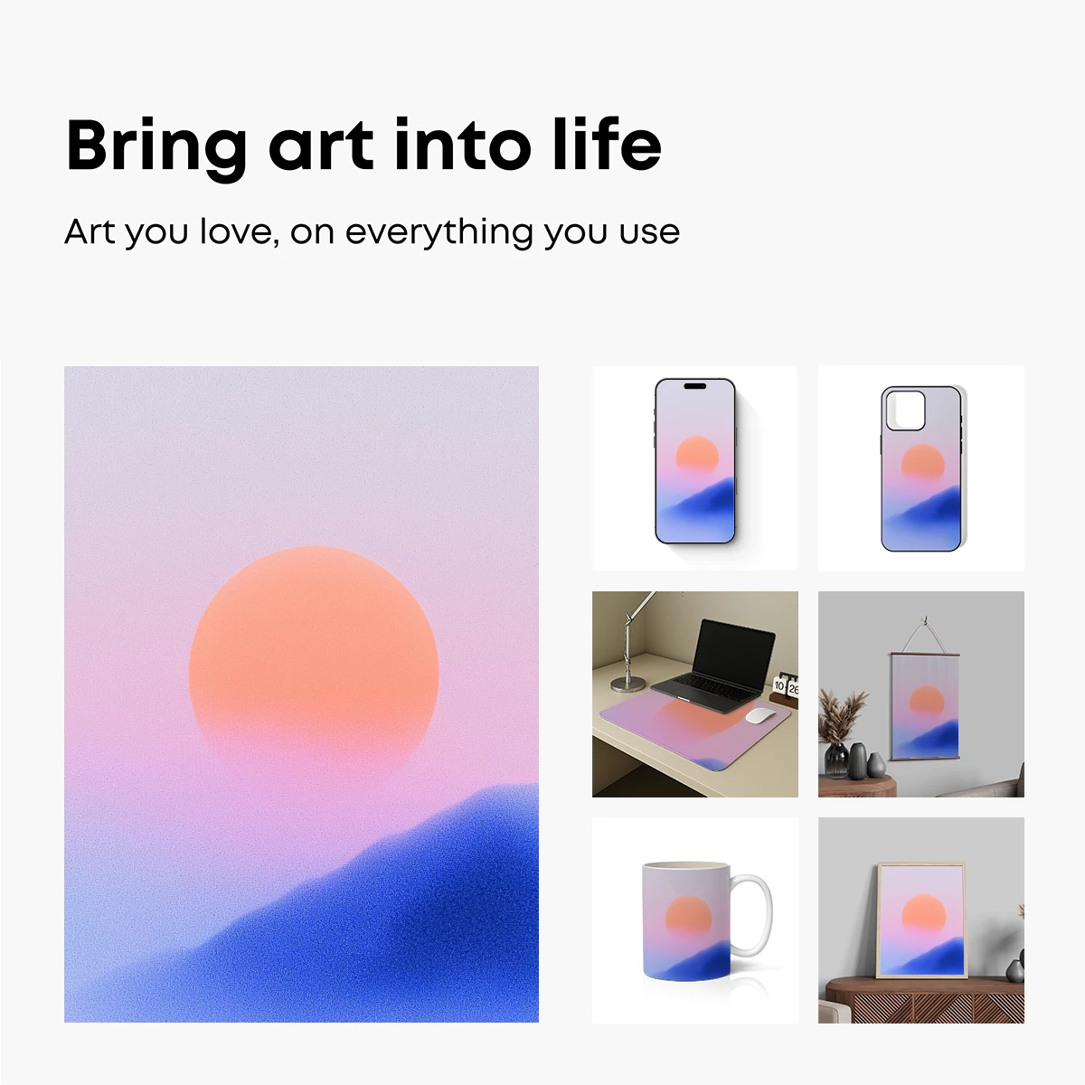Ethereal Sunset Over Blue Dunes - Image 2