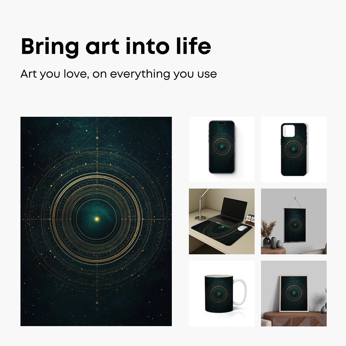 Cosmic Symphony: Golden Circles in Space - Image 2