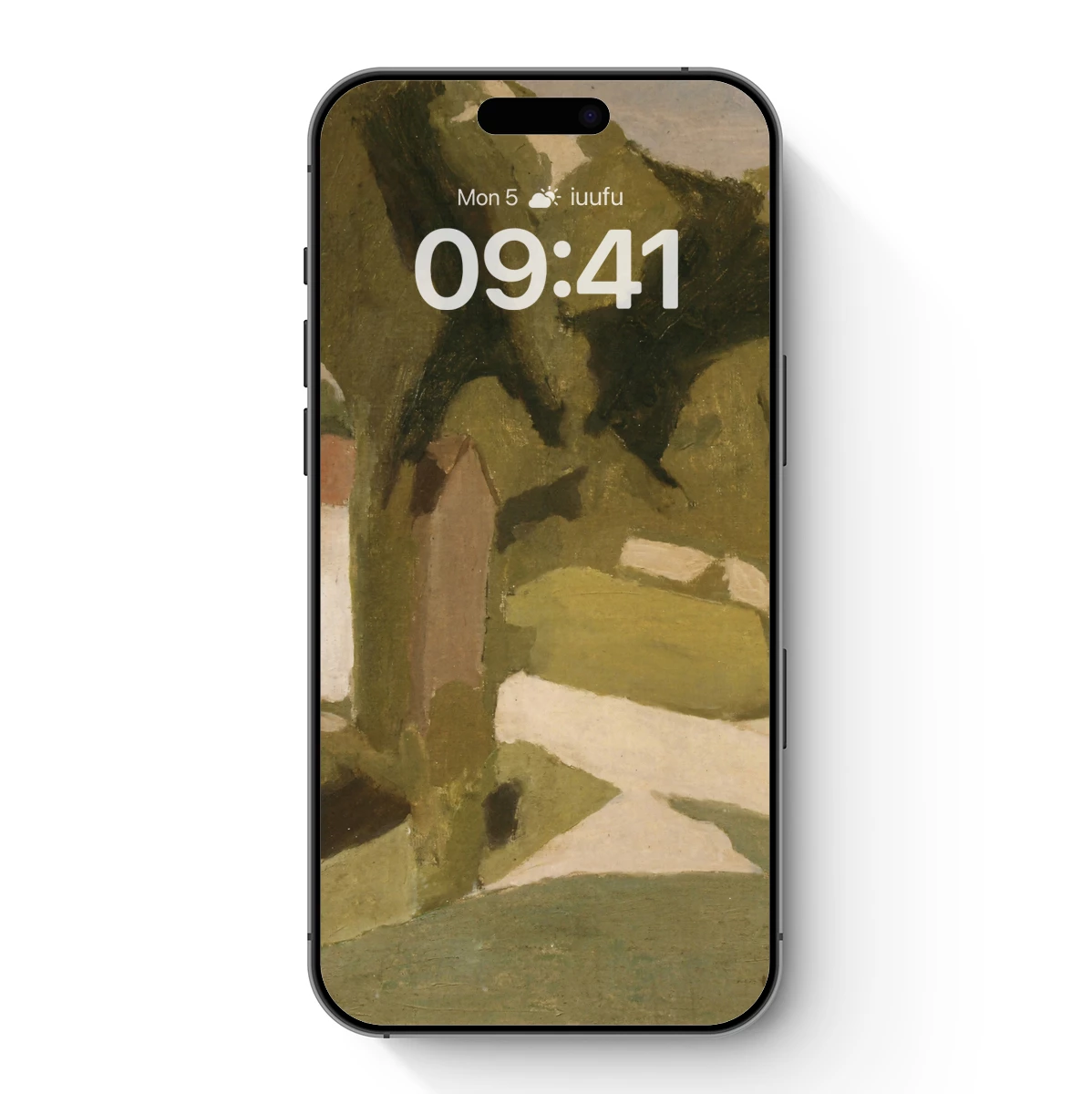 Abstract Landscape Shadows: Green Hues and Light Play