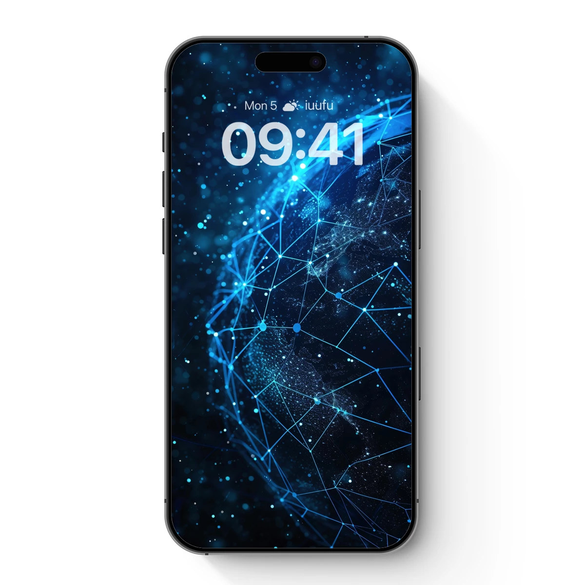 Blue Geometric Cosmos: A Digital Constellation