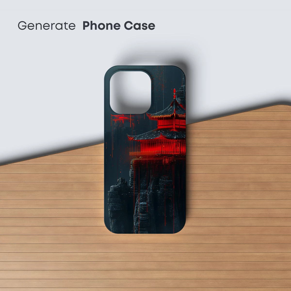 Crimson Pagodas in Cyber Fog - Image 3