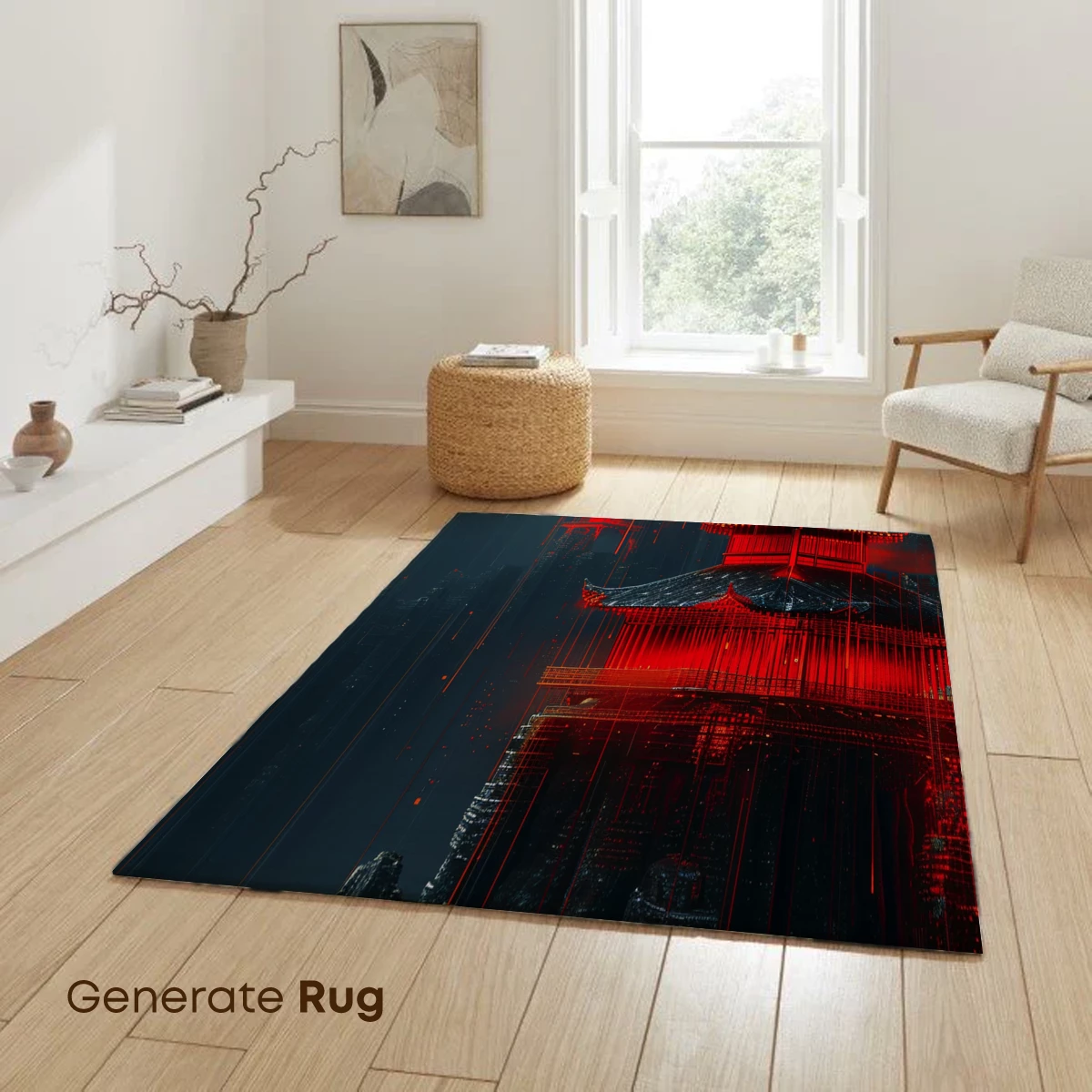 Crimson Pagodas in Cyber Fog - Image 6