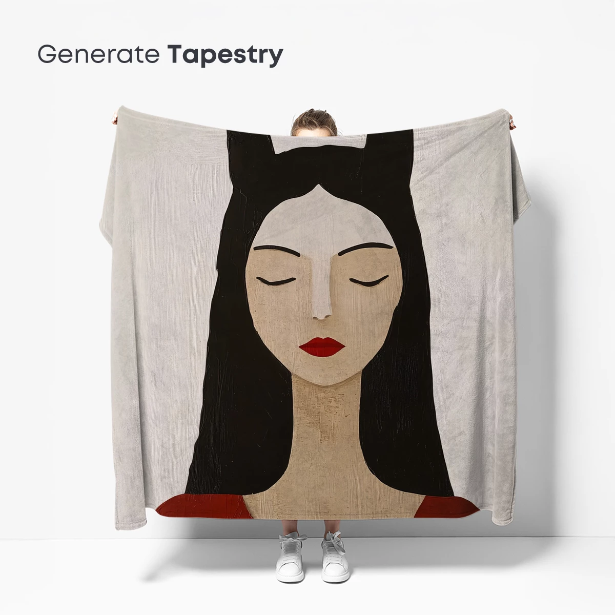 Elegant Enigma: Bat-Eared Beauty in Red - Image 5