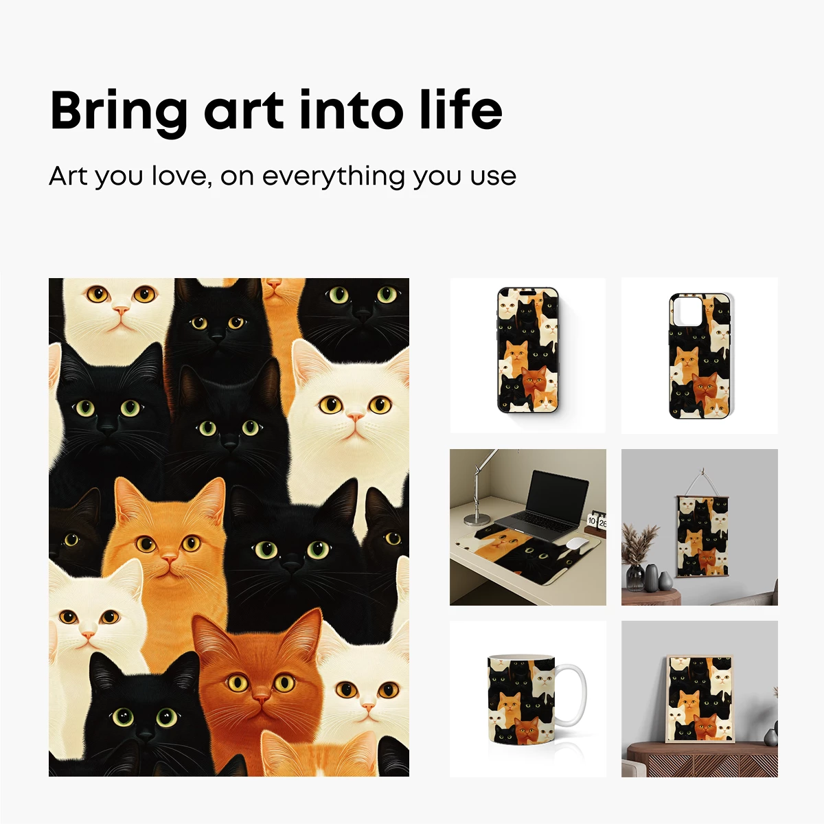 Feline Symphony: A Kaleidoscope of Cat Faces - Image 2