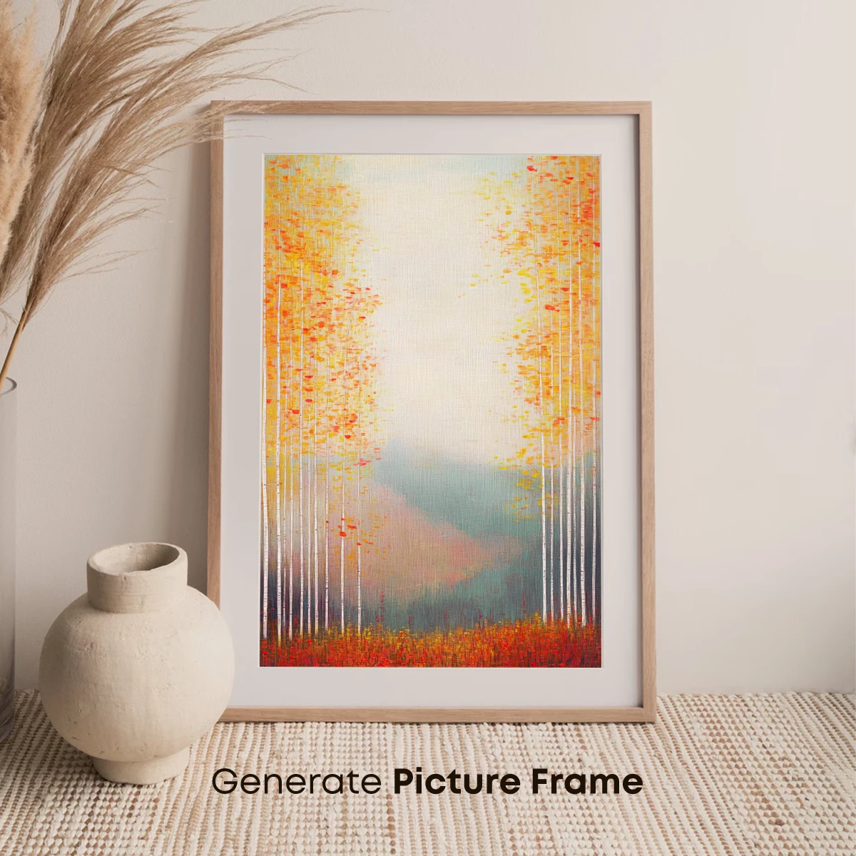 Autumn Birch Symphony: Abstract Forest Glow - Image 7