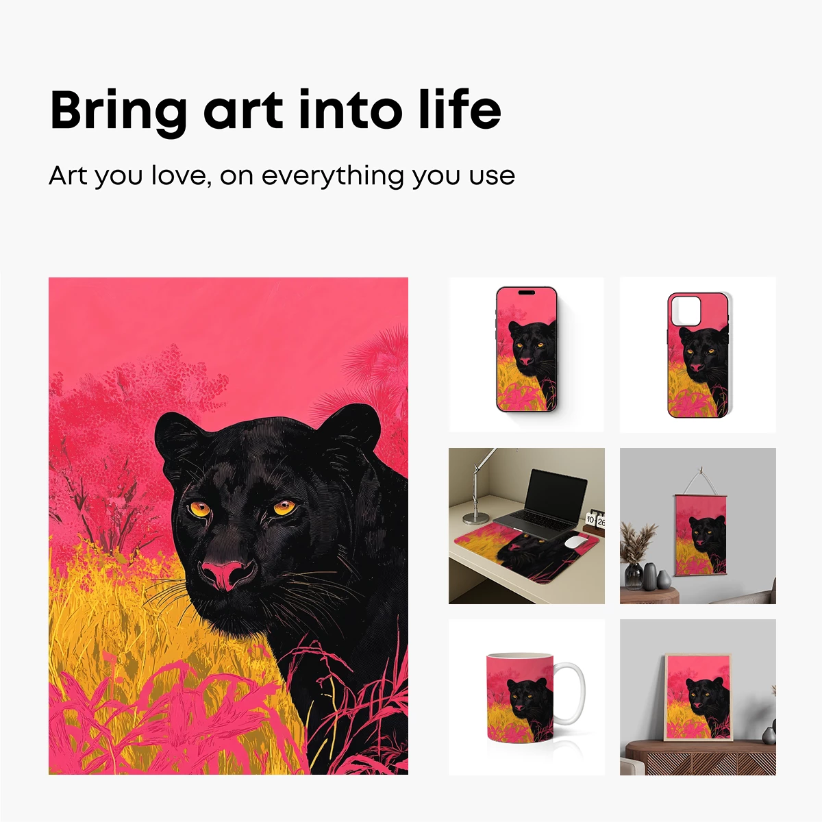 Panther in Neon Jungle: Vibrant Wild Art - Image 2