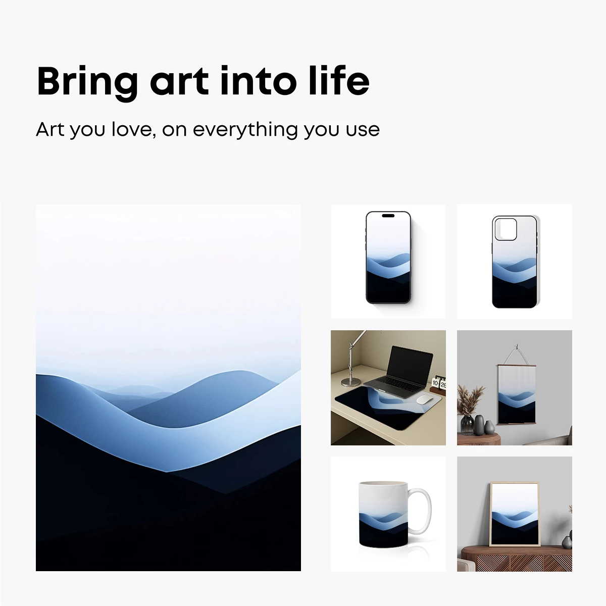 Ethereal Mountain Waves: A Study in Gradient Shadows - Image 2