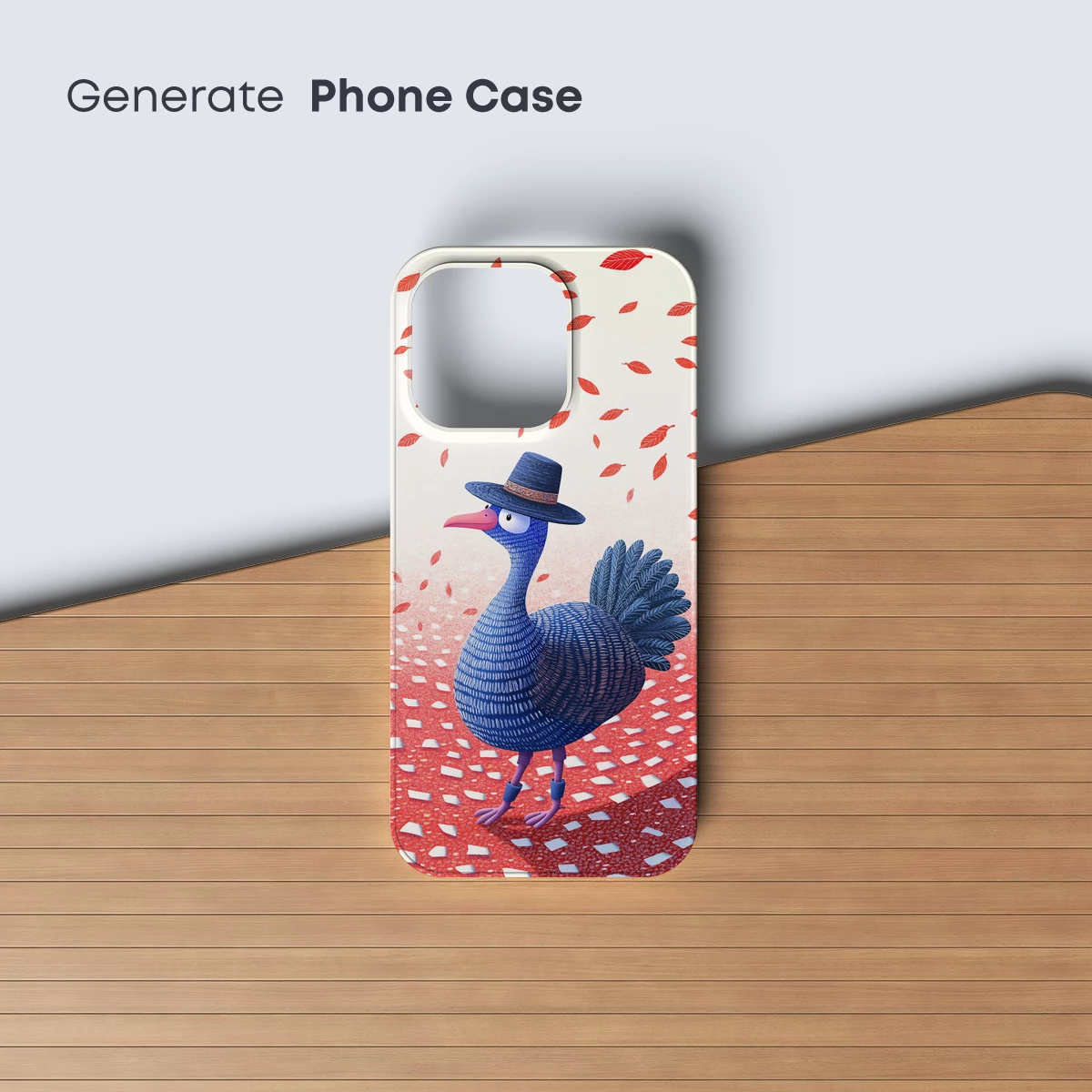 Autumnal Strut: Quirky Blue Bird in a Fedora - Image 3