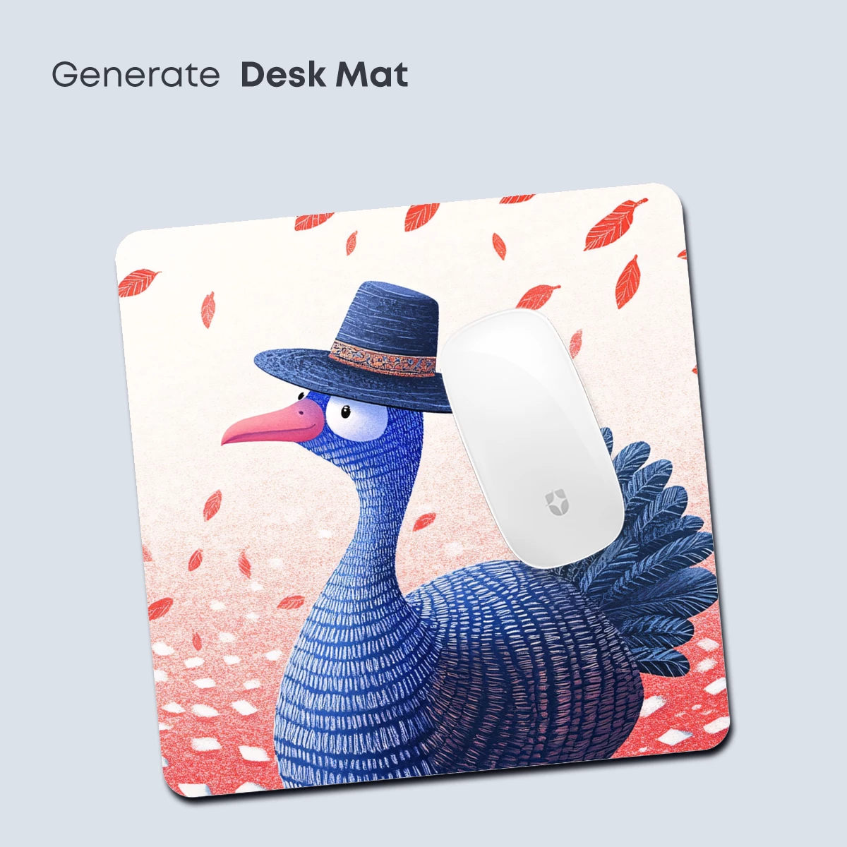 Autumnal Strut: Quirky Blue Bird in a Fedora - Image 4