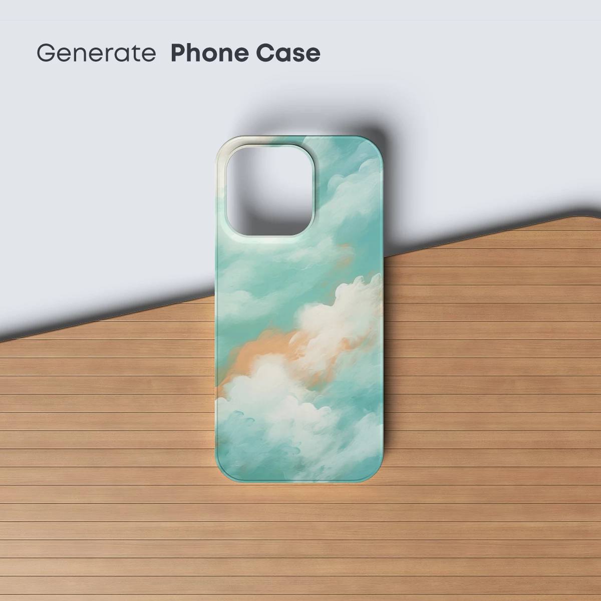 Aqua Dreamscape: Ethereal Clouds and Coral Hues - Image 3