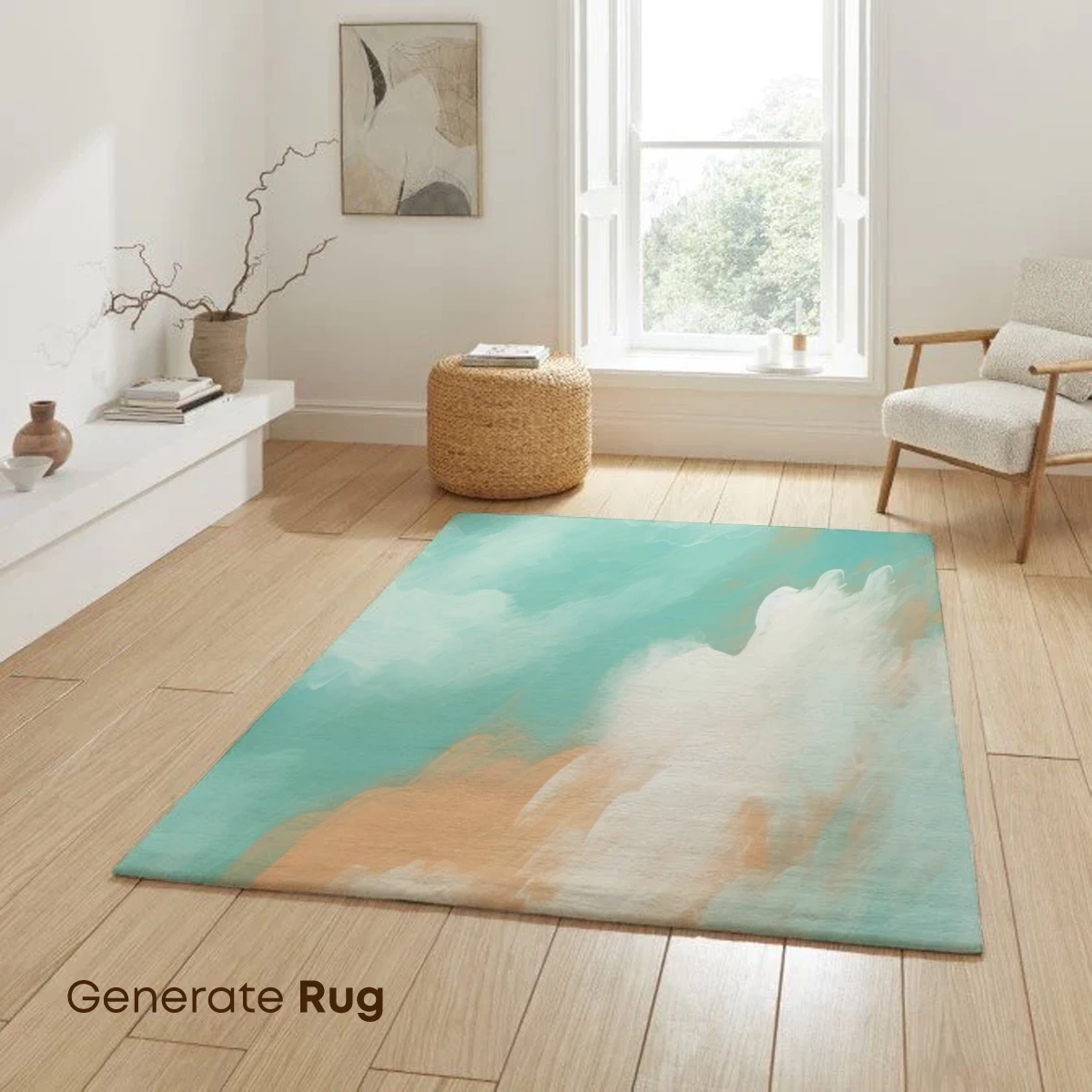 Aqua Dreamscape: Ethereal Clouds and Coral Hues - Image 6