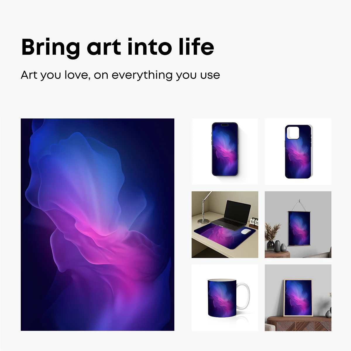 Ethereal Nebula Flow: A Symphony of Blue and Purple Hues - Image 2