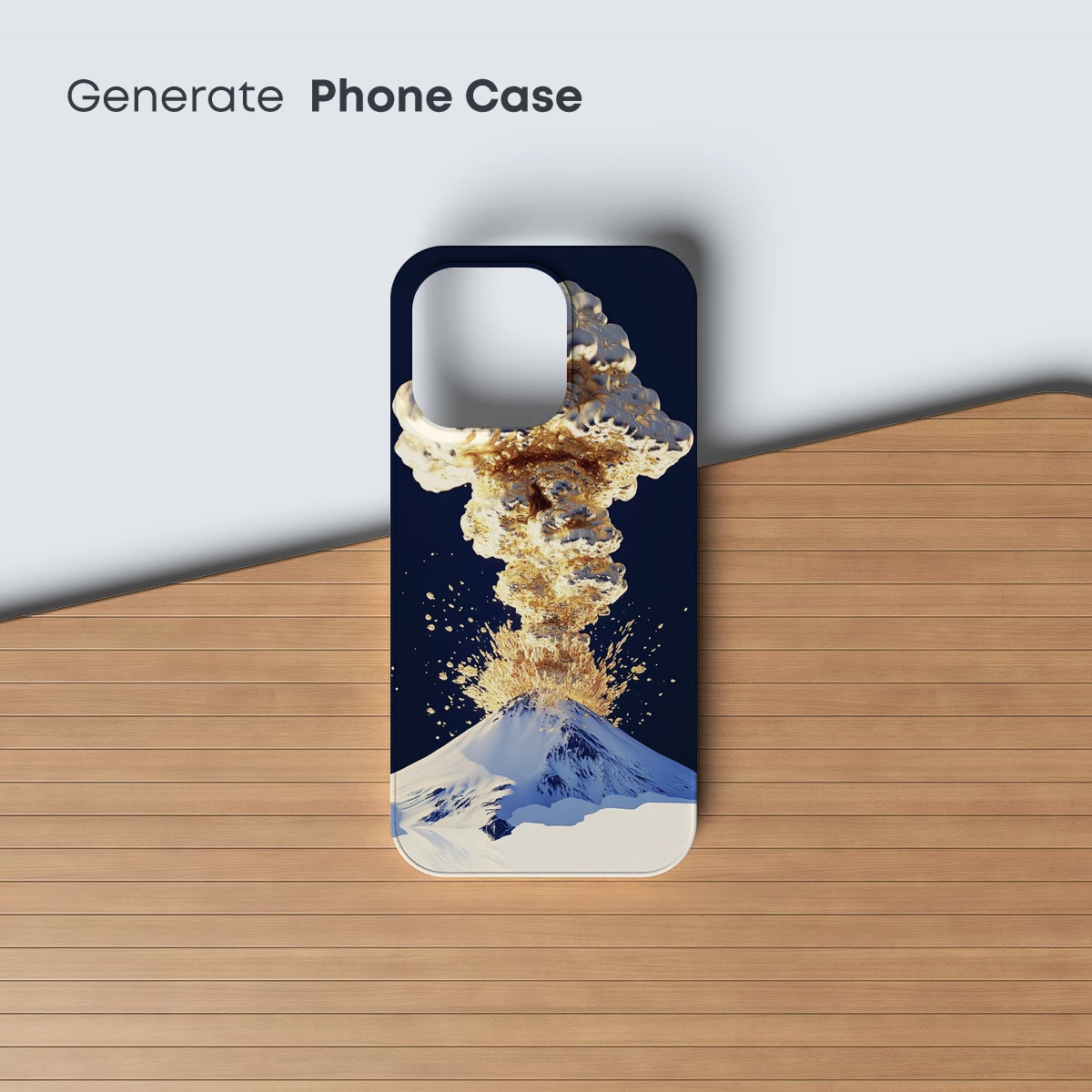 Golden Eruption: Snowy Peak Meets Fiery Clouds - Image 3