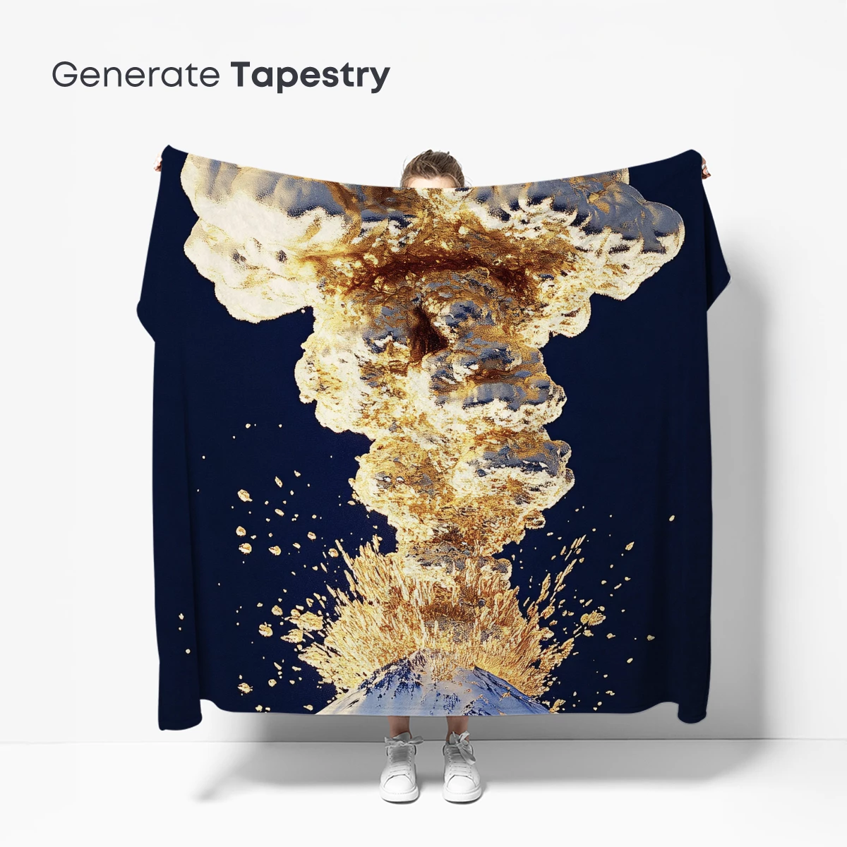 Golden Eruption: Snowy Peak Meets Fiery Clouds - Image 5