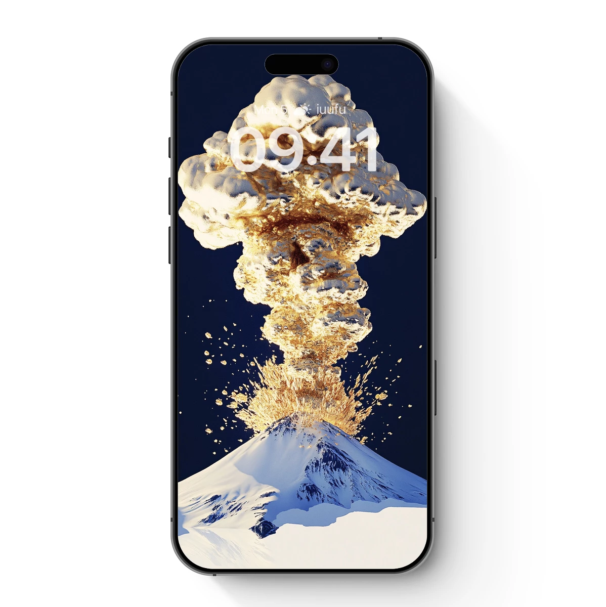 Golden Eruption: Snowy Peak Meets Fiery Clouds Golden Eruption: Snowy Peak Meets Fiery Clouds