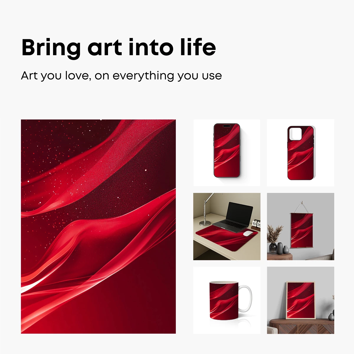 Elegant Crimson Waves: A Symphony of Flow and Sparkle