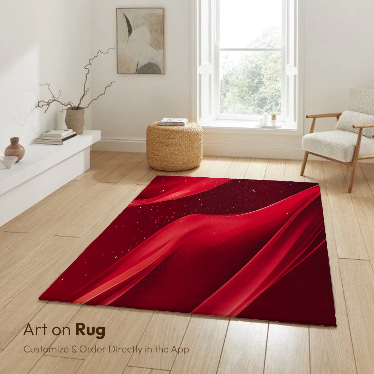 Elegant Crimson Waves: A Symphony of Flow and Sparkle - Image 5