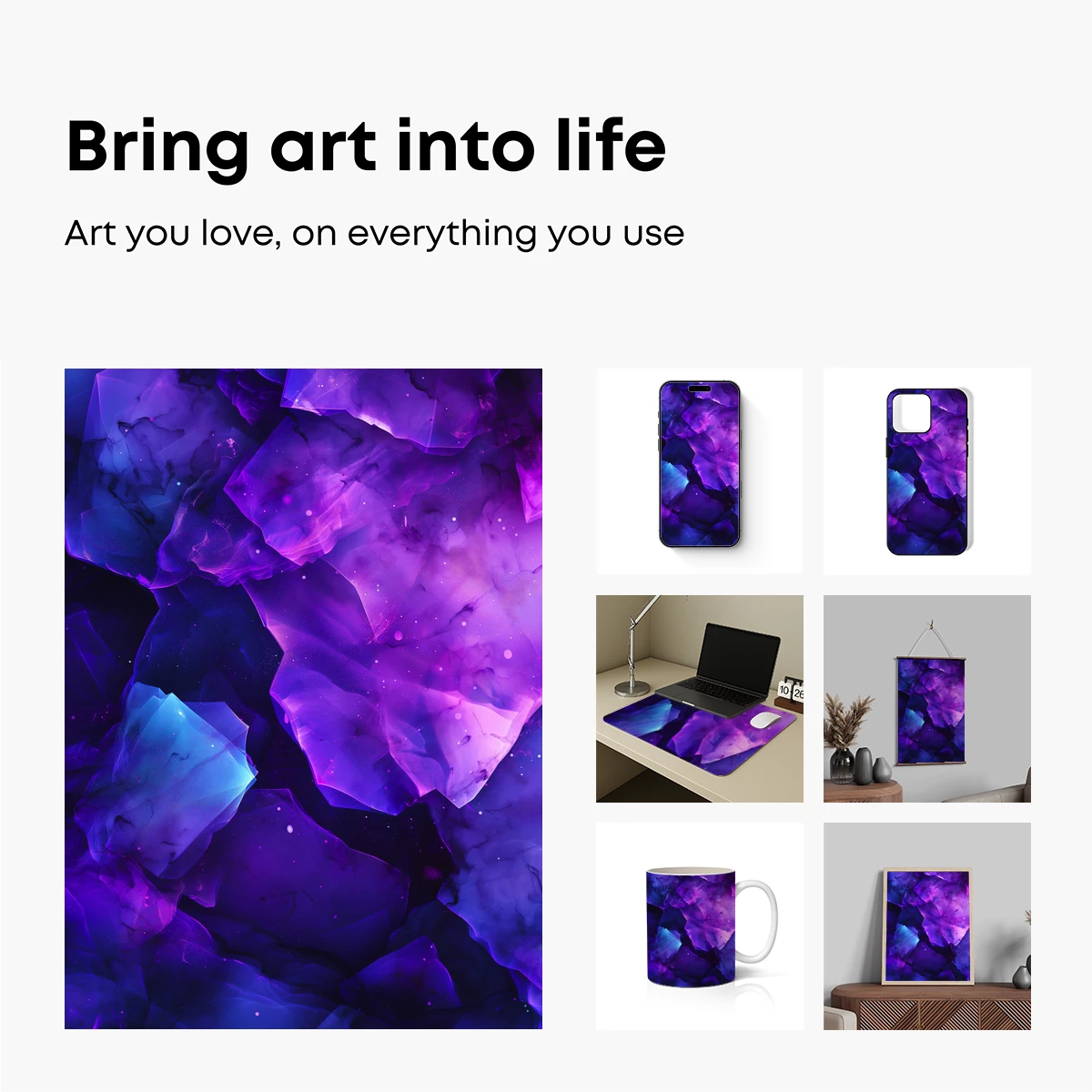 Galactic Crystal Nebula: A Symphony of Purple and Blue Hues - Image 2