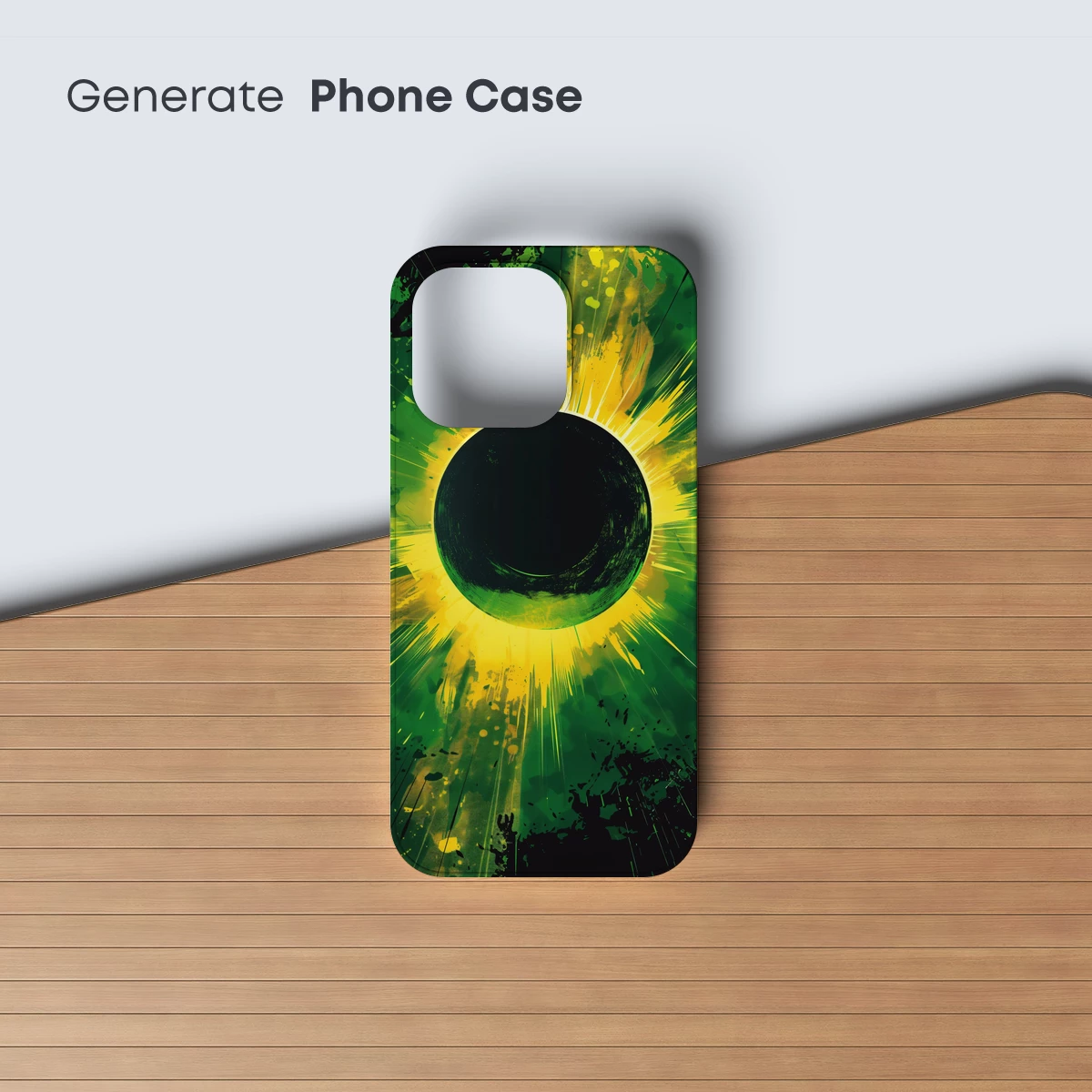 Eclipse Burst: Dynamic Green and Yellow Abstract Art - Image 3