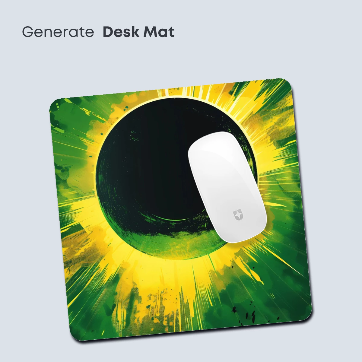Eclipse Burst: Dynamic Green and Yellow Abstract Art - Image 4