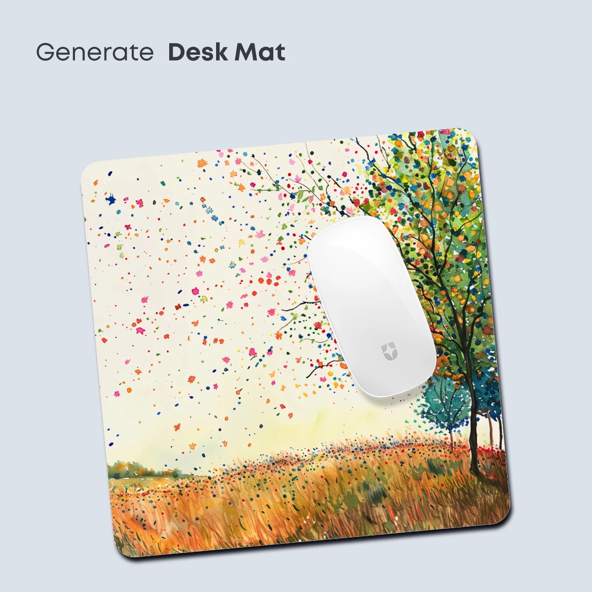 Autumn Whispers: Colorful Confetti Rain Over a Serene Field - Image 4