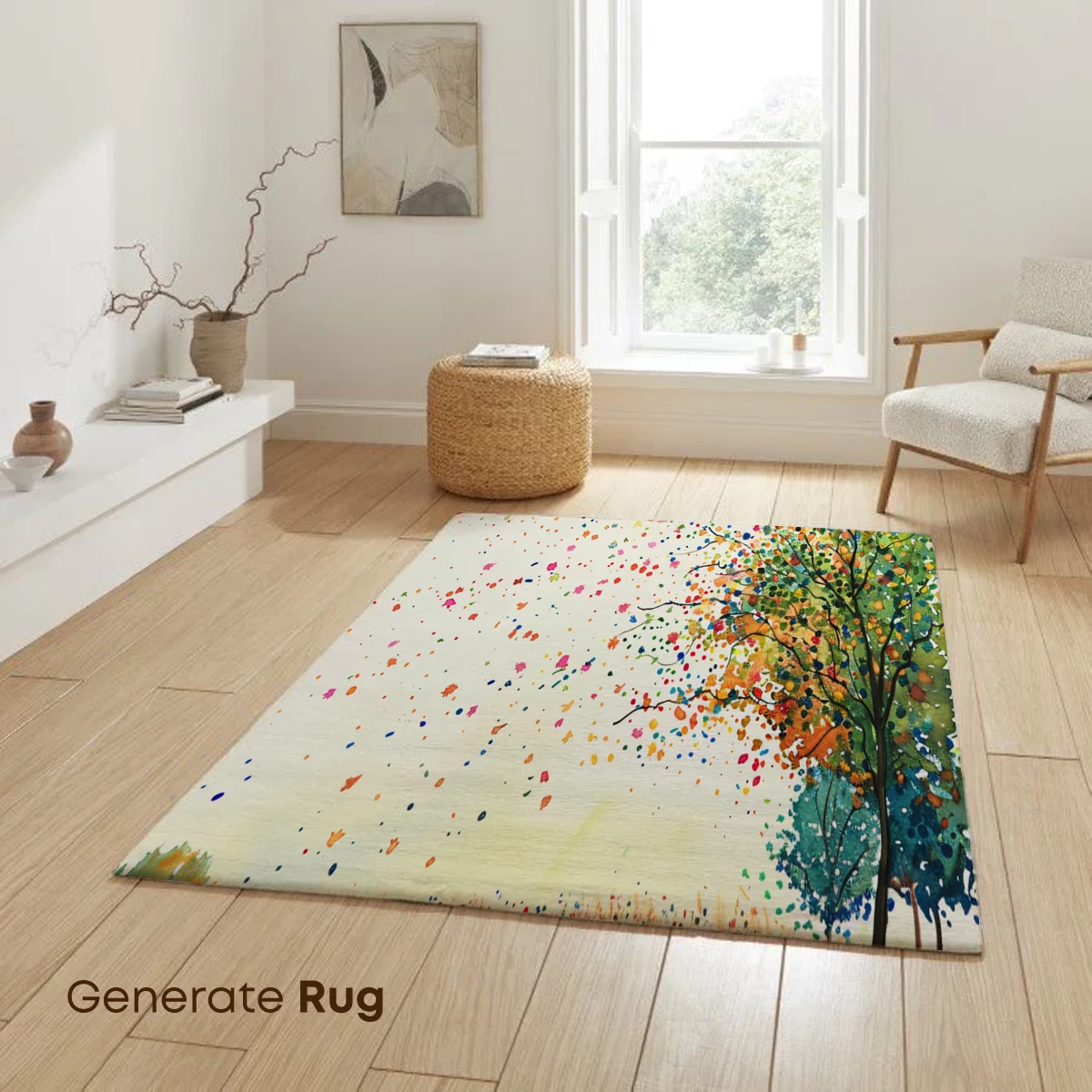 Autumn Whispers: Colorful Confetti Rain Over a Serene Field - Image 6