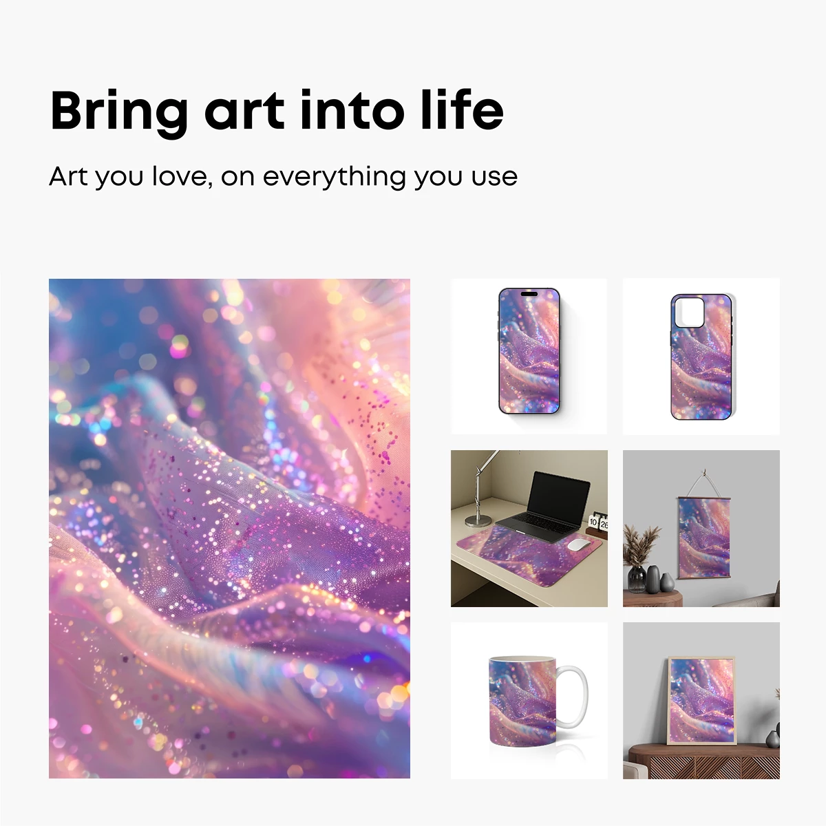 Iridescent Fabric Dream: Glittering Waves of Color - Image 2