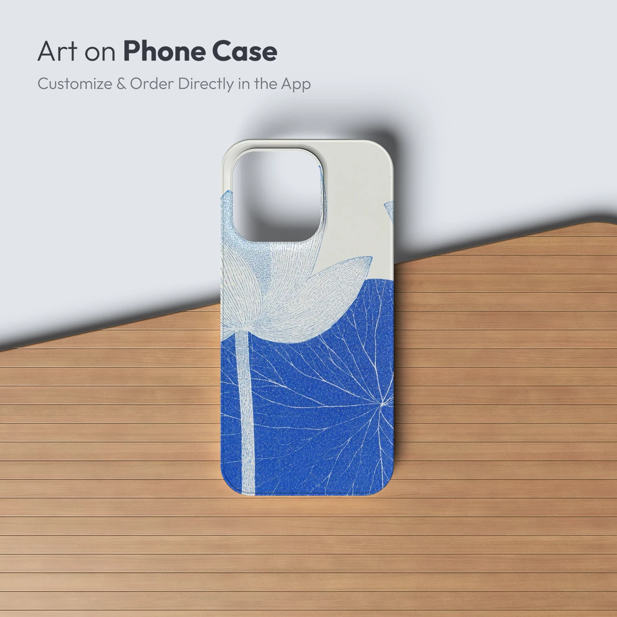 Blue Lotus Serenity: Minimalist Floral Art - Image 3