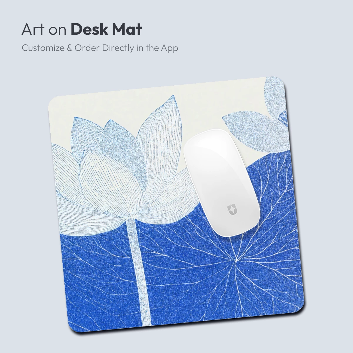 Blue Lotus Serenity: Minimalist Floral Art - Image 4