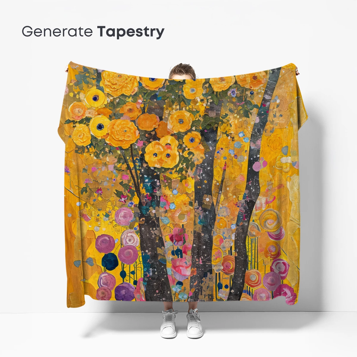 Golden Floral Symphony: Impressionist Blossoms in Harmony - Image 5