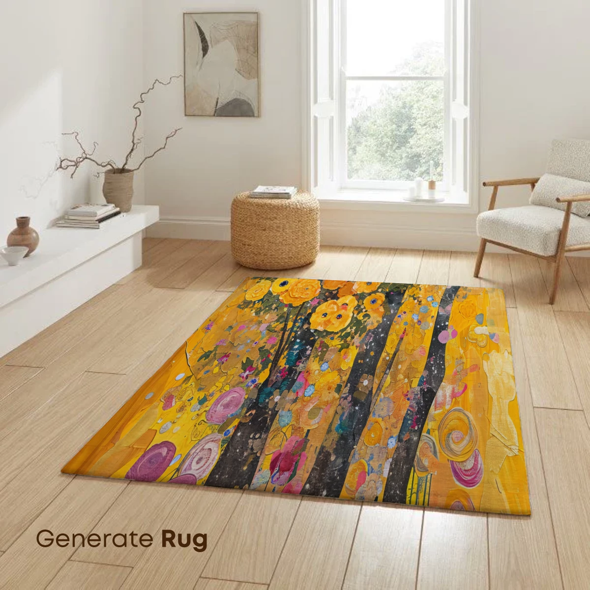 Golden Floral Symphony: Impressionist Blossoms in Harmony - Image 6