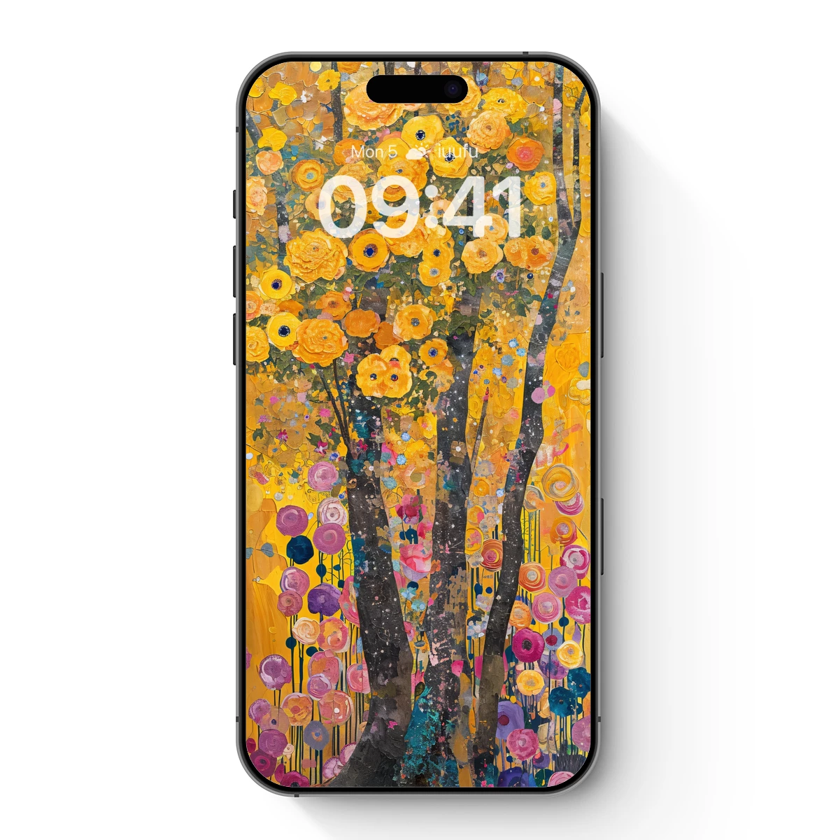 Golden Floral Symphony: Impressionist Blossoms in Harmony
