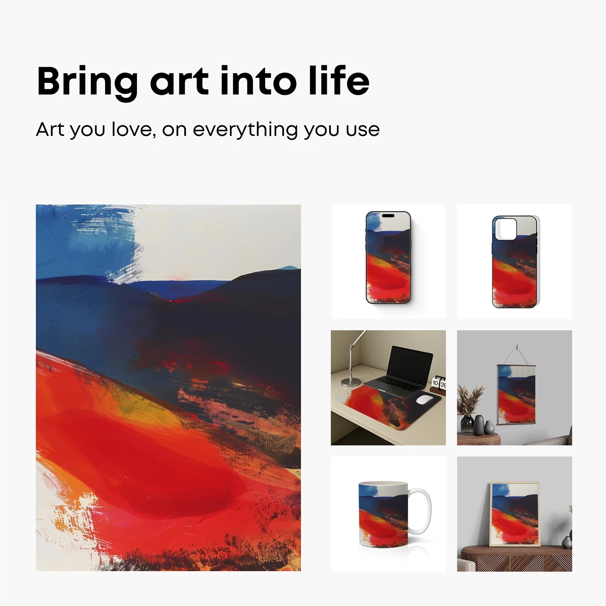 Abstract Horizon: Fusion of Fire and Twilight - Image 2