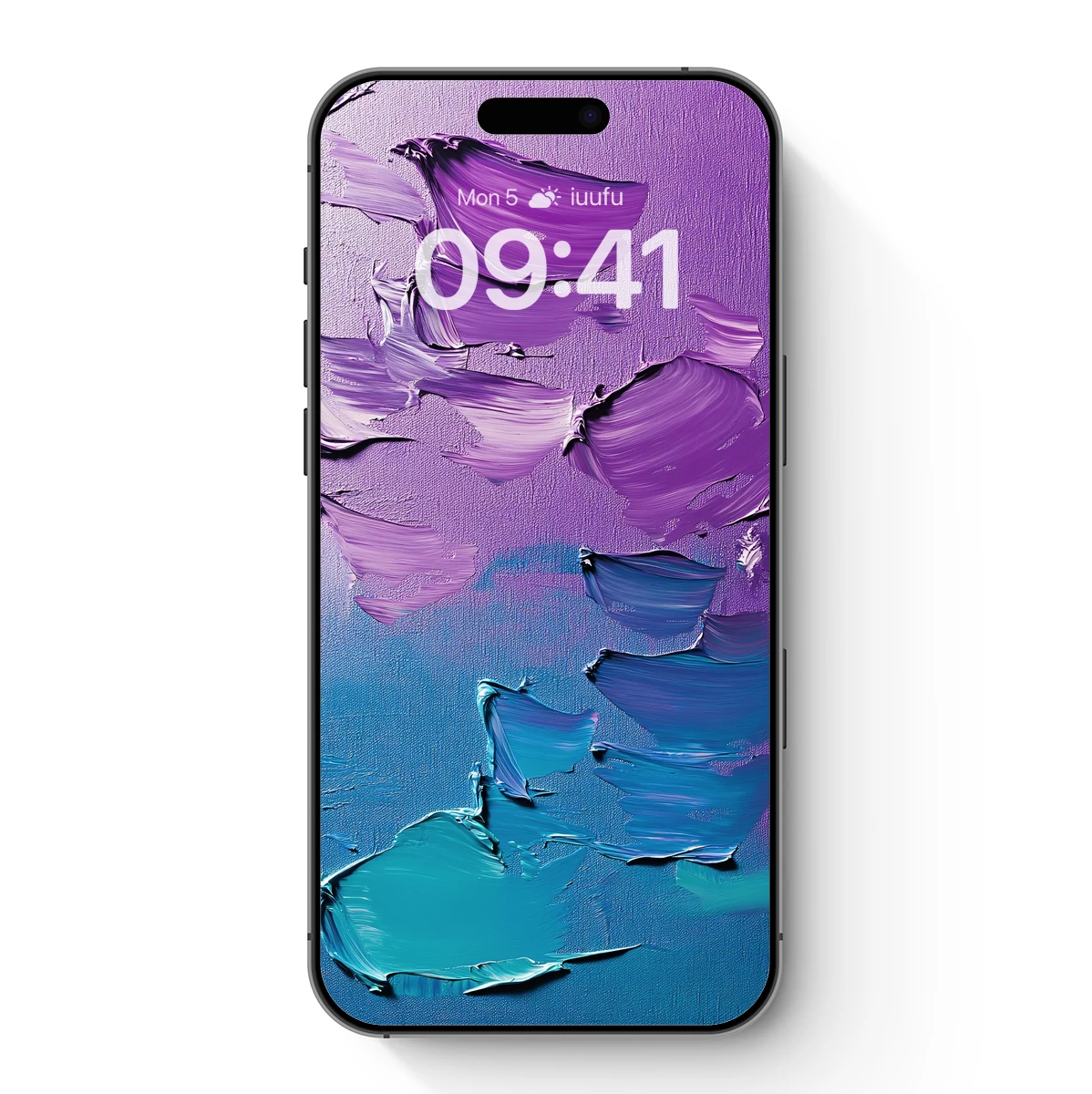 Abstract Brushstroke Symphony: Purple to Teal