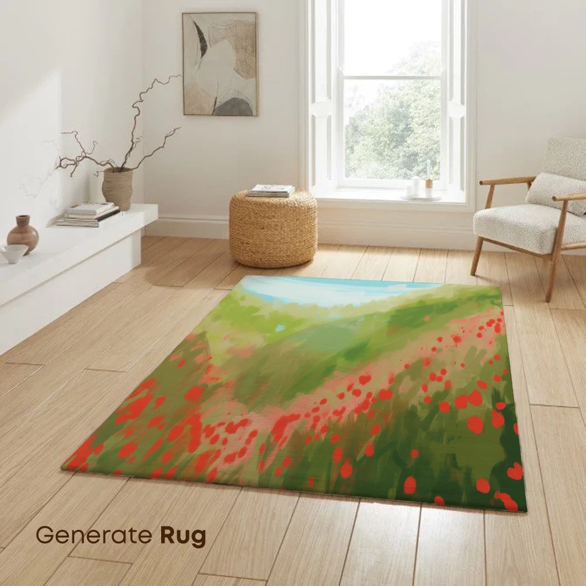 Blooming Poppy Fields: Impressionist Landscape - Image 6