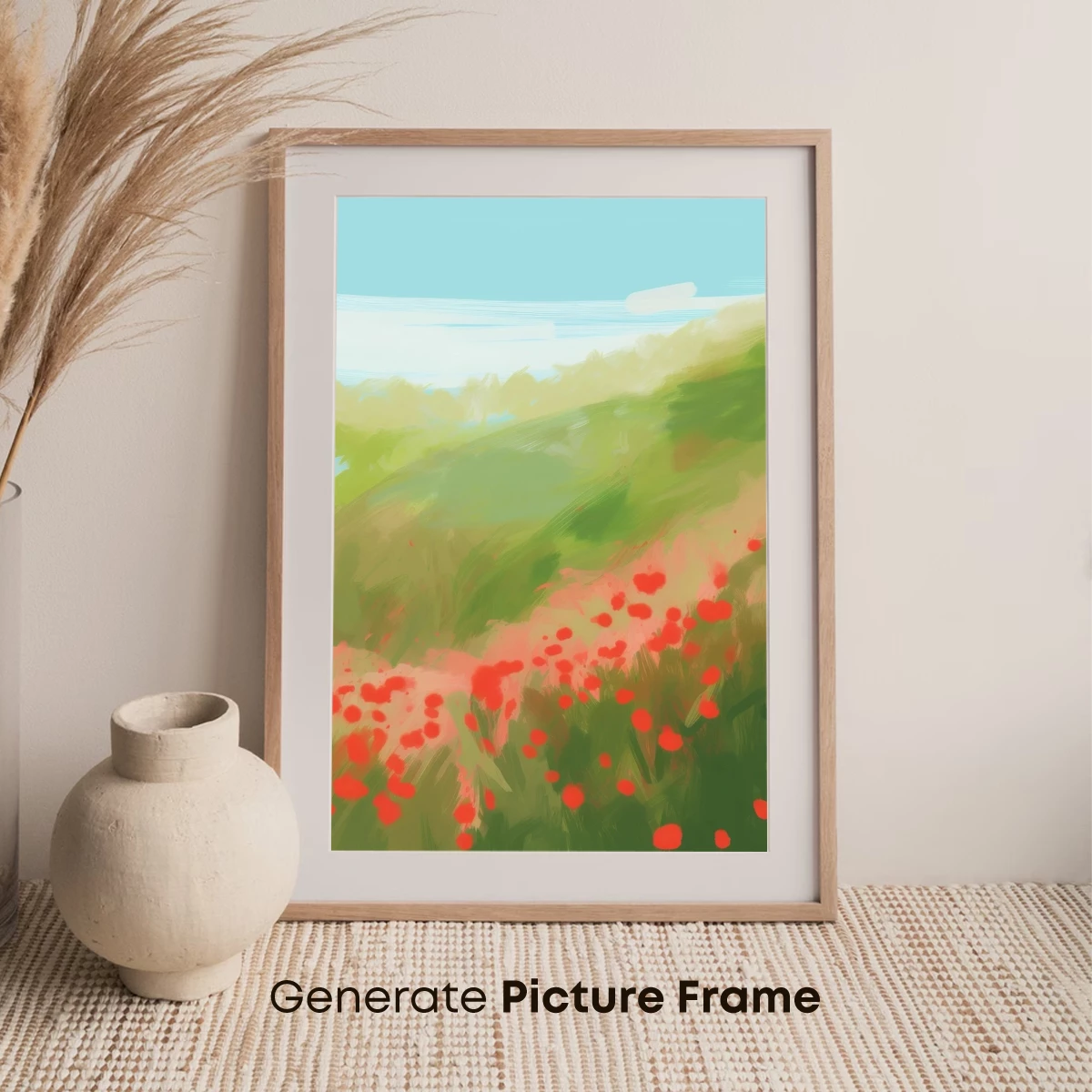 Blooming Poppy Fields: Impressionist Landscape - Image 7