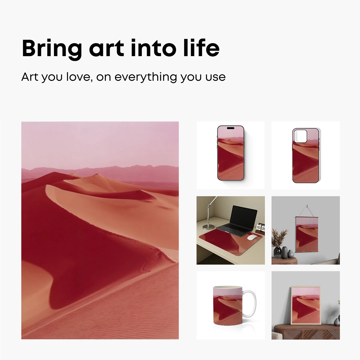 Desert Dunes in Crimson Hues - Image 2