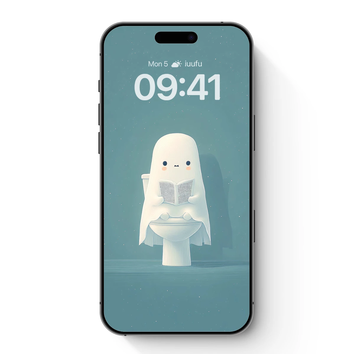 Ghostly Reader in Midnight Bathroom