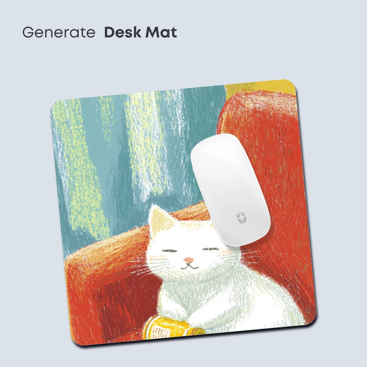 Cozy Cat on Crimson Chair: Whimsical Illustration - Image 4