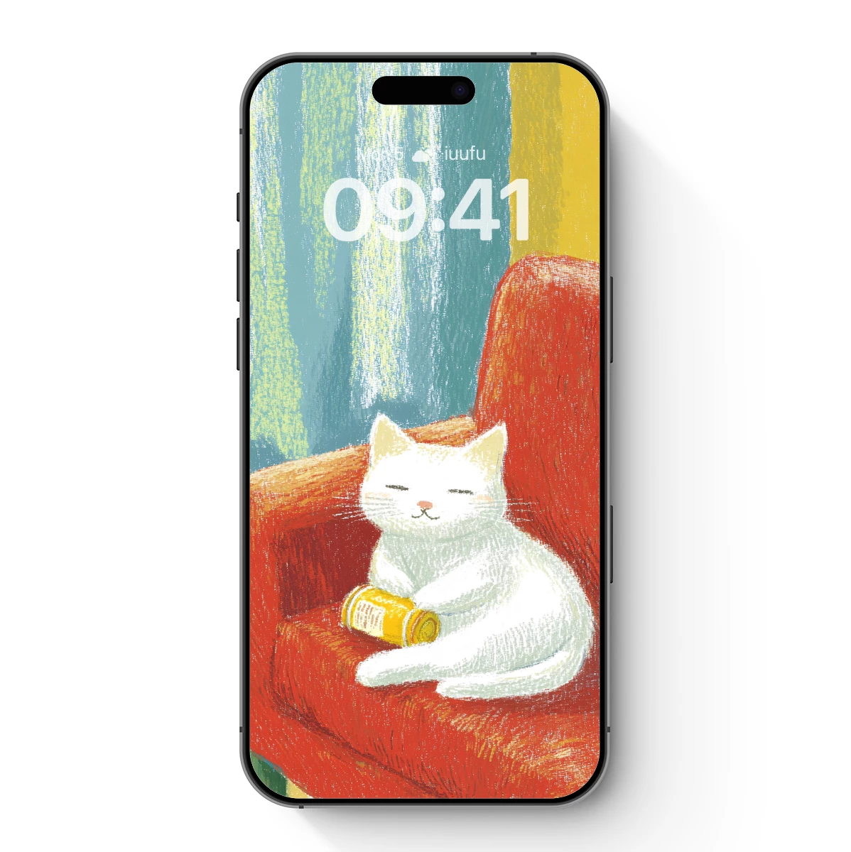 Cozy Cat on Crimson Chair: Whimsical Illustration Cozy Cat on Crimson Chair: Whimsical Illustration