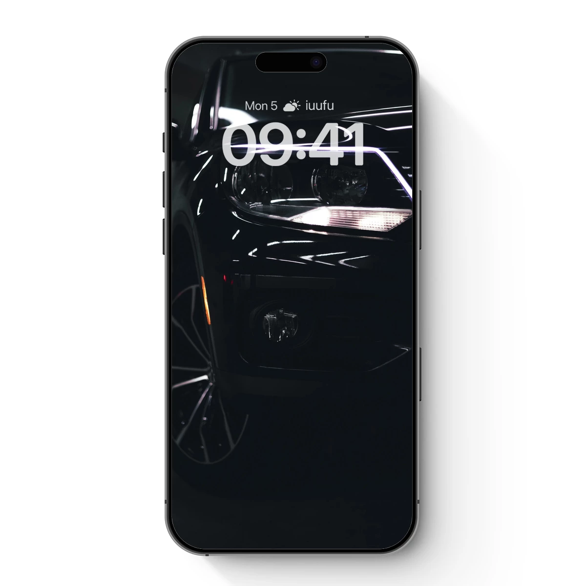 Glamorous Night Rider: Sleek Black SUV in Shadow