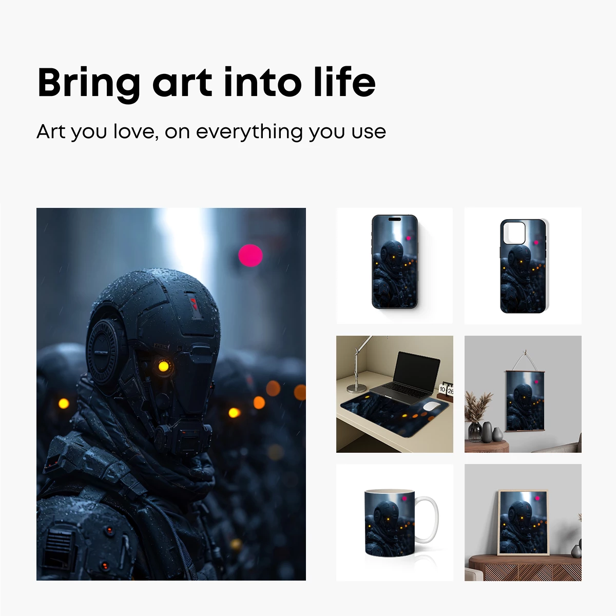 Cybernetic Vanguard: Futuristic Soldier in Rainy Urban Night - Image 2