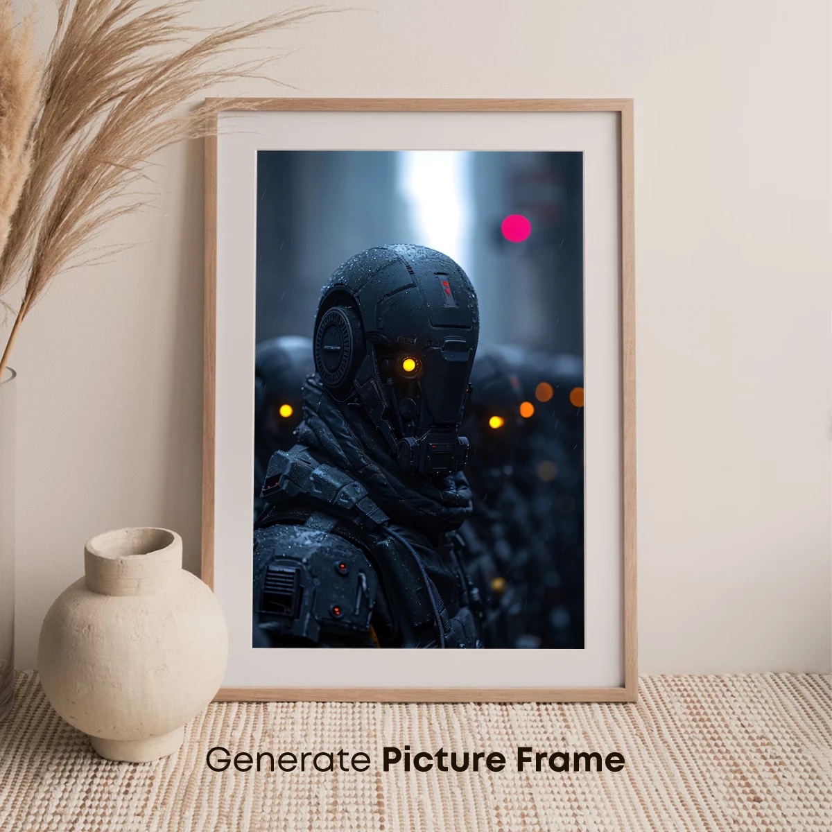 Cybernetic Vanguard: Futuristic Soldier in Rainy Urban Night - Image 7