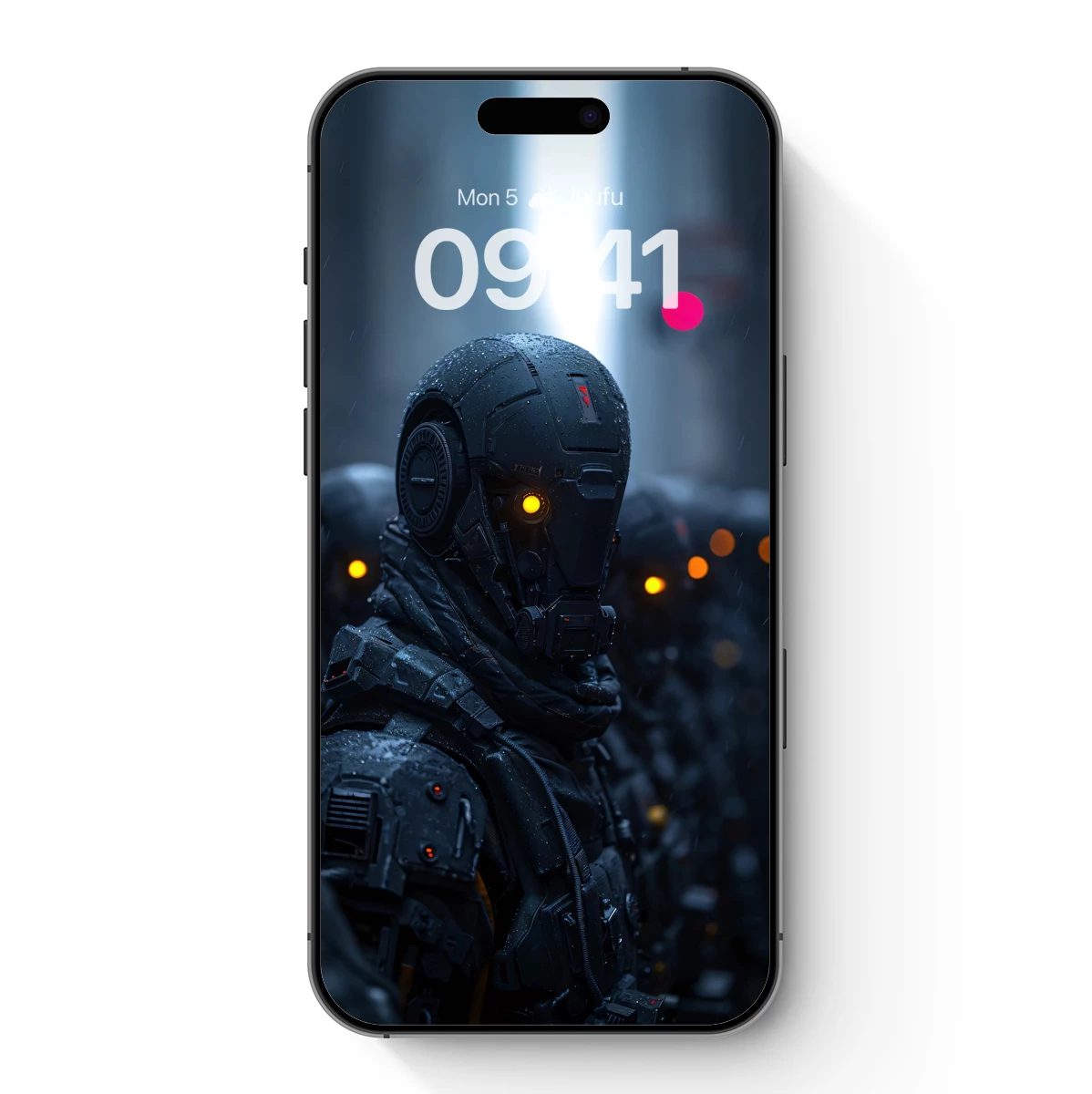 Cybernetic Vanguard: Futuristic Soldier in Rainy Urban Night