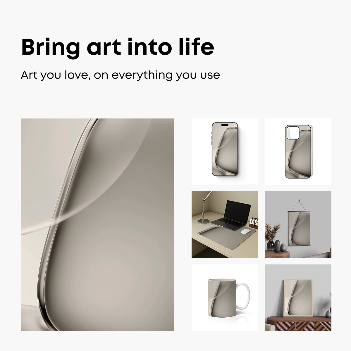 Elegant Silver Curve: A Study in Minimalist Flow - Image 2