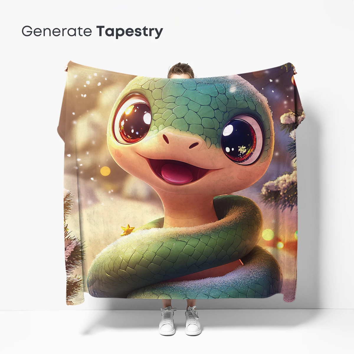 Charming Snake in a Festive Winter Wonderland - Image 5